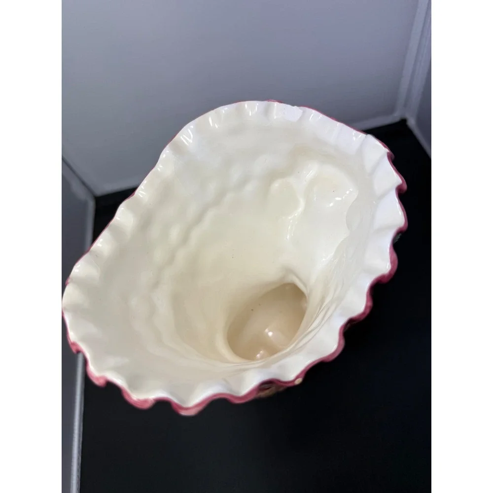 Victorian ceramic Boot Vase Pink‎ Floral Planter Home Decor 8